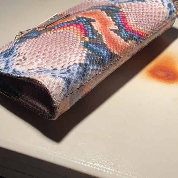 Brahmin Pink and Blue Snake Print Wristlet Bag. EUC - Picture 5 of 7